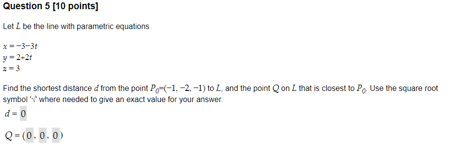 Let L Be The Line With Parametric Equations | Chegg.com