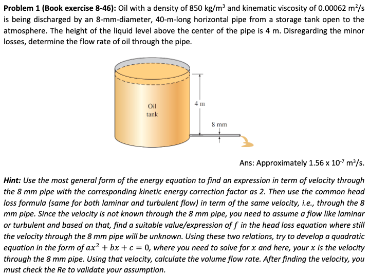 Problem 1 (Book Exercise 8-46): Oil With A Density Of | Chegg.com