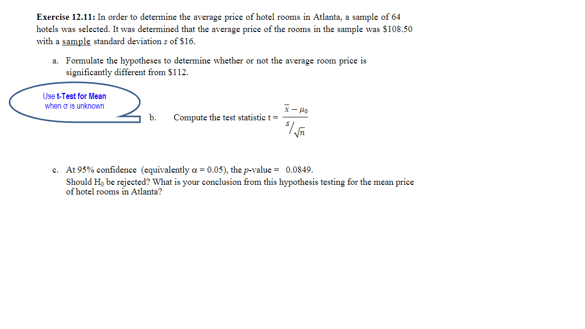 Solved Exercise 12.11 In order to determine the average