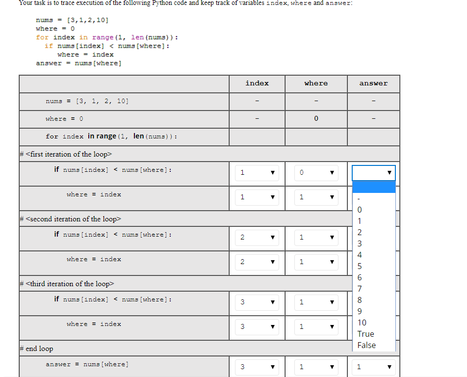 Solved Your task is to trace execution of the following | Chegg.com