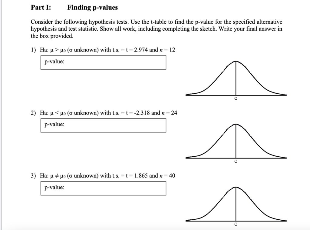 Solved Part I Finding P Values Consider The Following