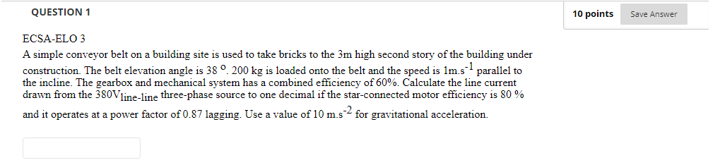 Solved QUESTION 1 10 points Save Answer ECSA-ELO 3 A simple | Chegg.com