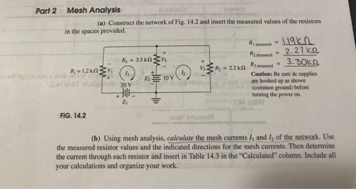 Solved Part 2 Mesh Analysis (a) Construct the network of | Chegg.com