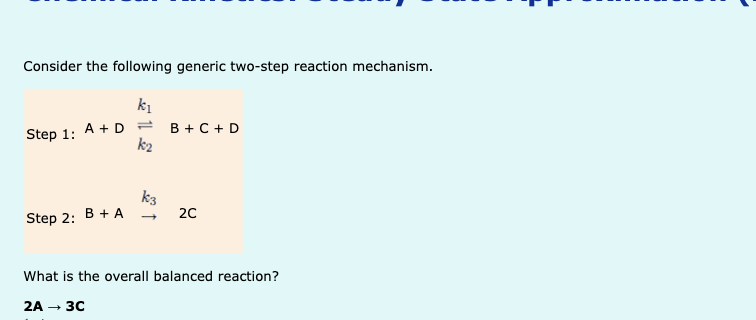 Solved Consider the following generic two-step reaction | Chegg.com