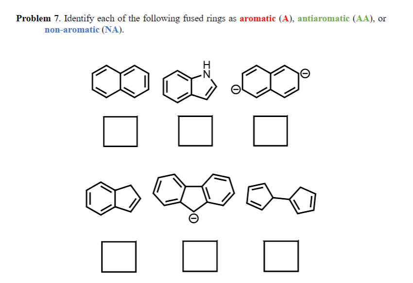 Solved Problem 7. Identify each of the following fused rings | Chegg.com