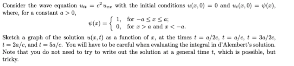 Solved Consider the wave equation utt = c? Uzr with the | Chegg.com