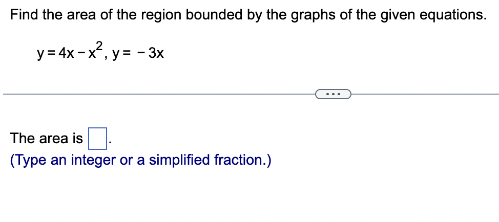 Solved Find the area of the region bounded by the graphs of | Chegg.com