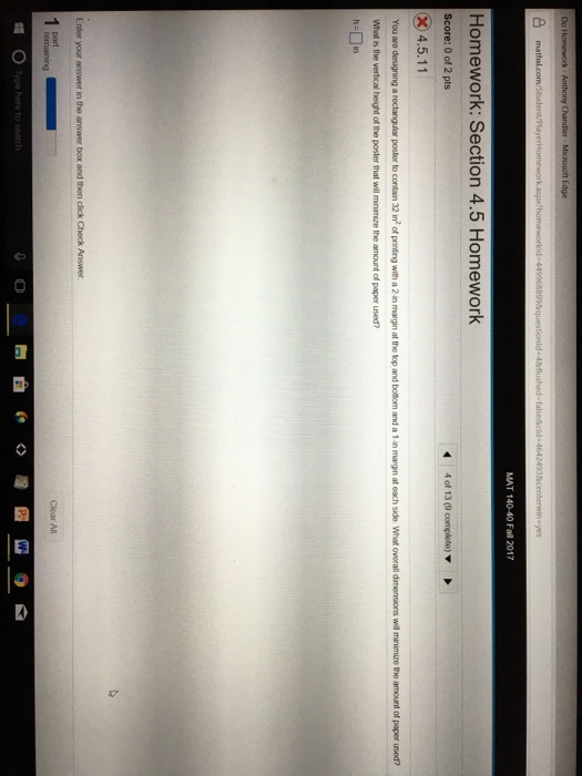 Solved Homework: Section 4.5 Homework Clear All | Chegg.com