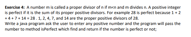 Solved Exercise 4: A number m is called a proper divisor of | Chegg.com