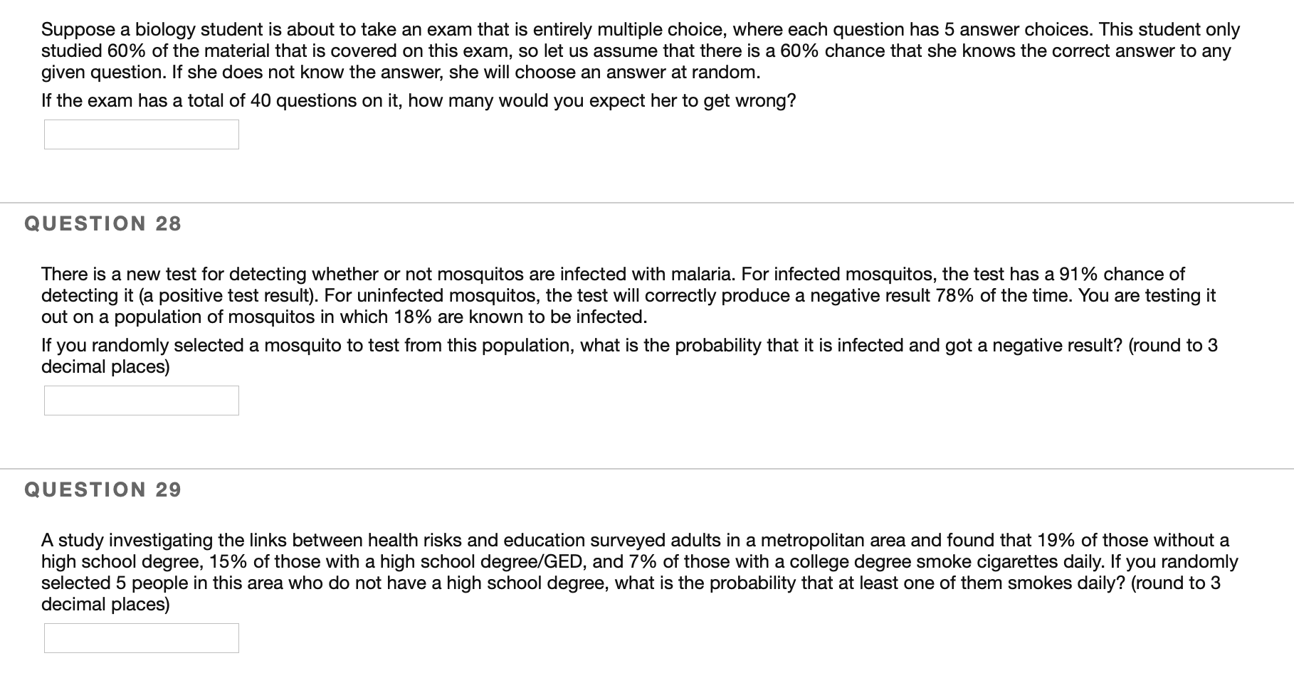 Solved Suppose A Biology Student Is About To Take An Exam | Chegg.com