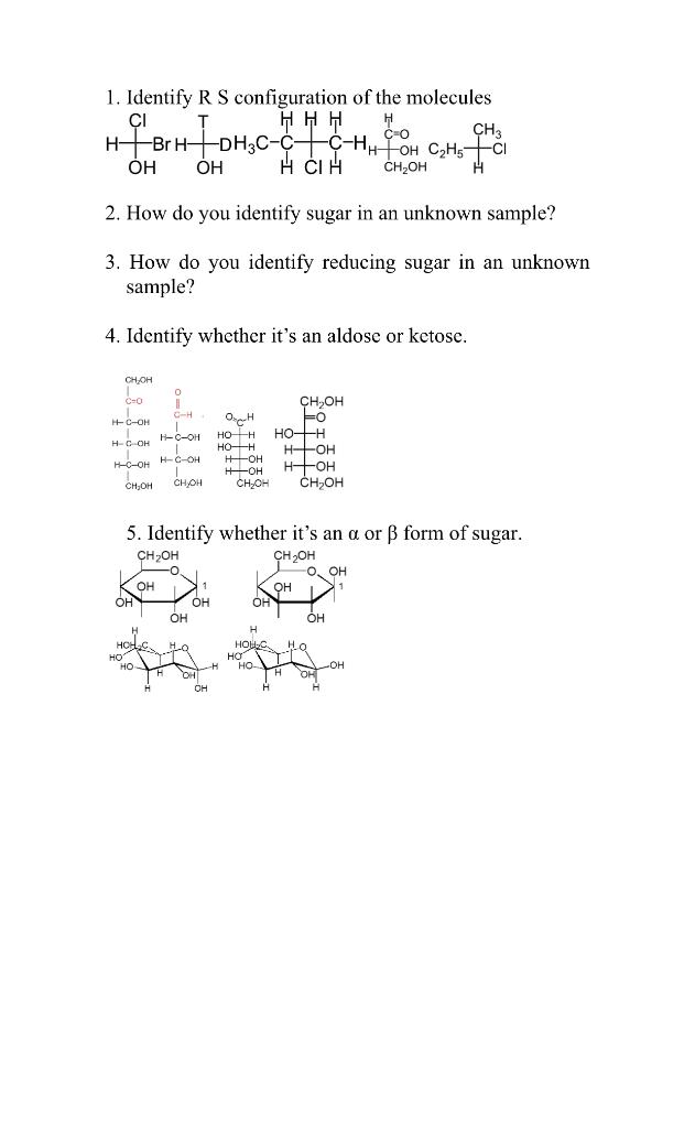 Solved ні вен тон,с-стен, 1. Identify R S configuration of | Chegg.com