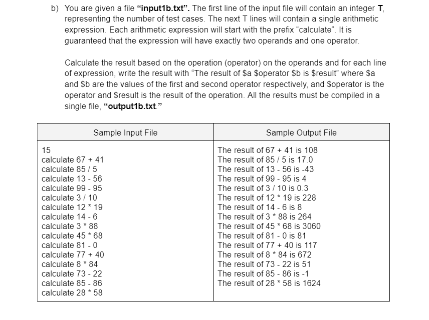 Solved b) You are given a file 