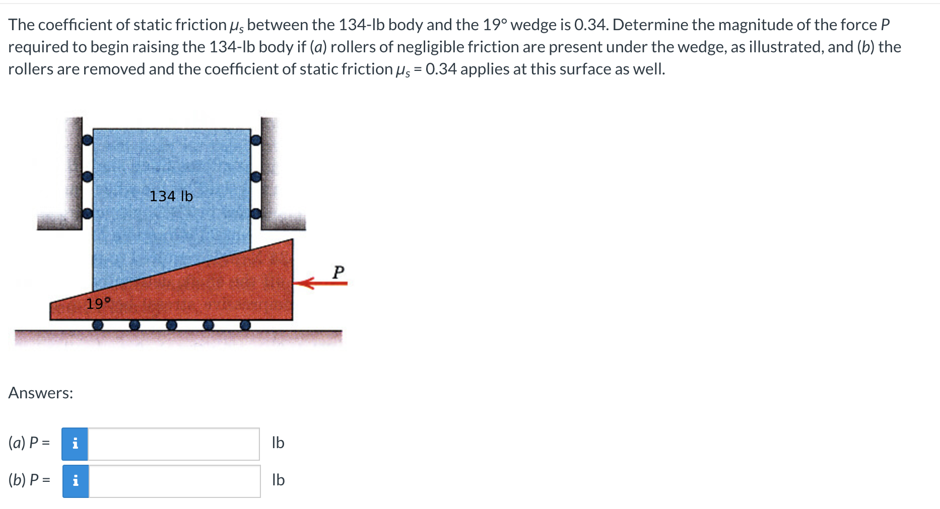 Solved The coefficient of static friction us between the | Chegg.com