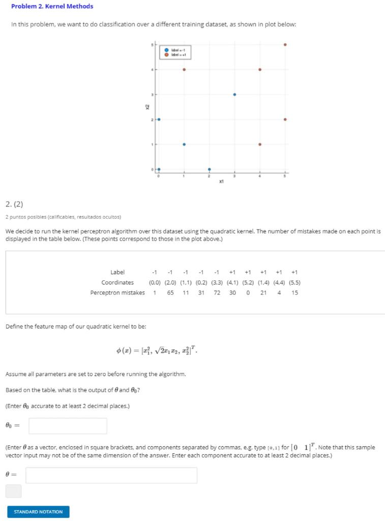 We decide to run the kernel perceptron algorithm over | Chegg.com
