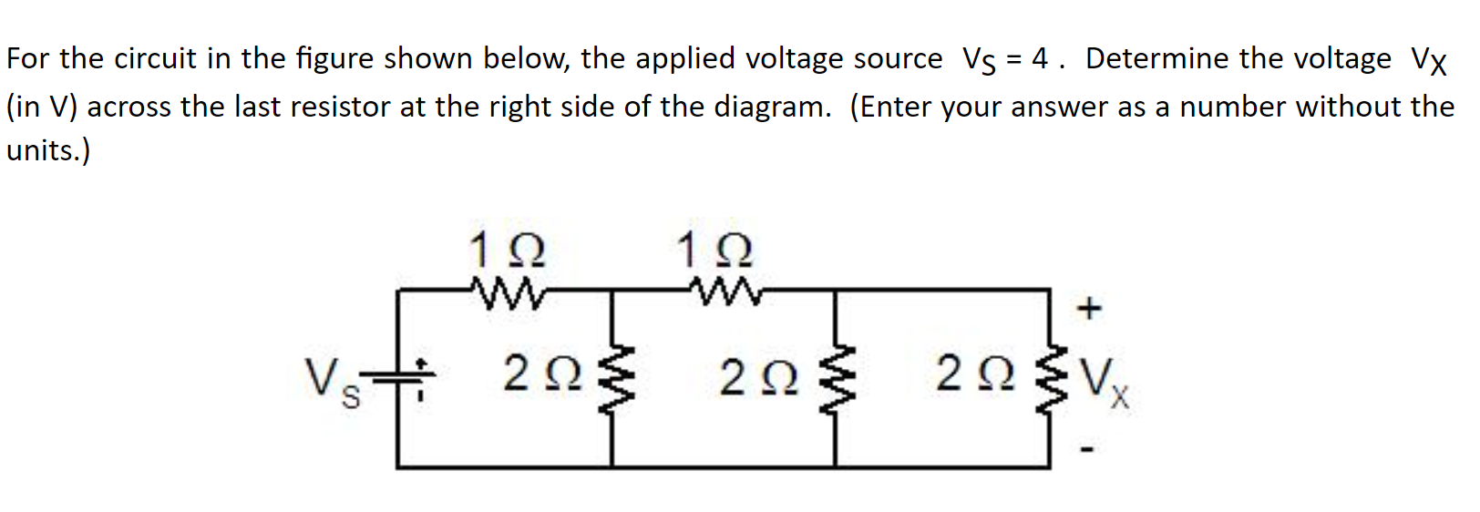 Solved For the circuit in the figure shown below, the | Chegg.com