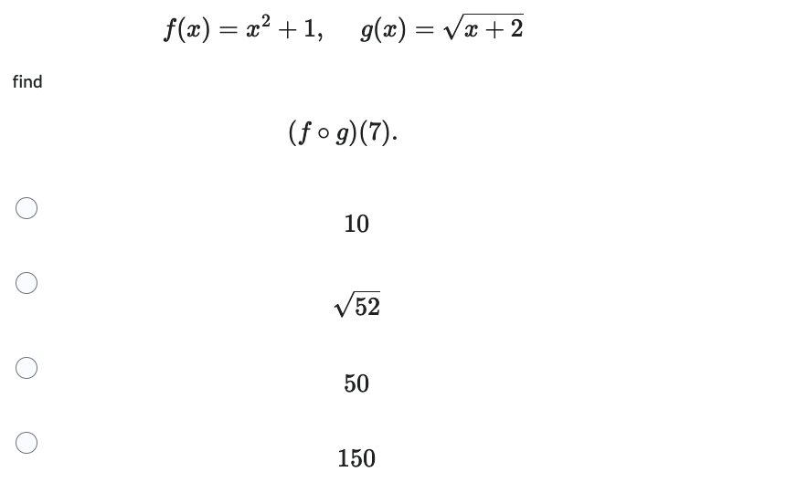 Solved F X X2 1 G X X 2 Find F∘g 7