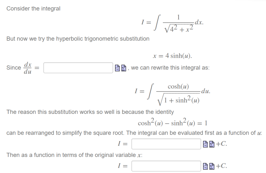Solved Consider the integral 42 +x But now we try the | Chegg.com