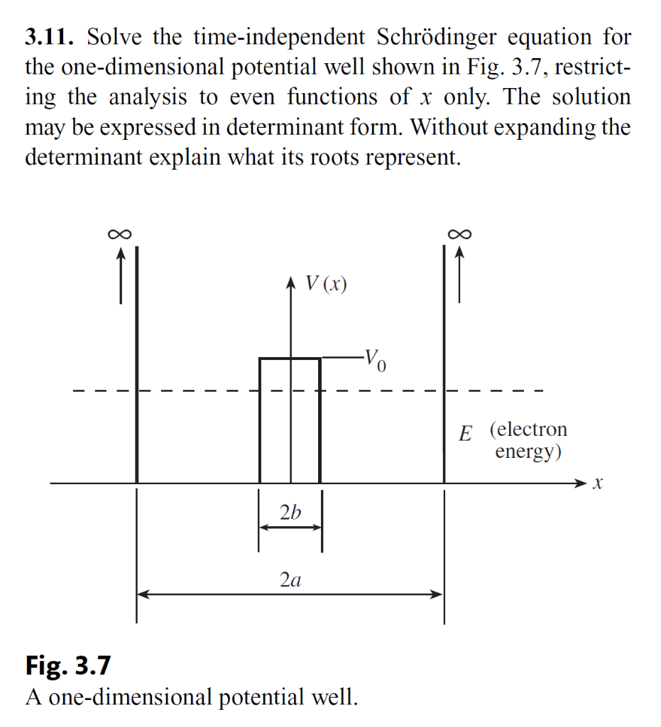 Solved The time independent one-dimensional Schrödinger's