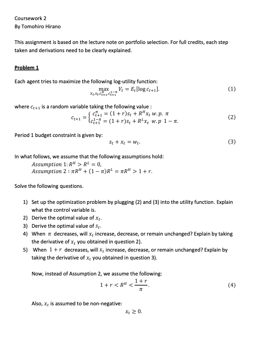 Solved Coursework 2 By Tomohiro Hirano This assignment is | Chegg.com