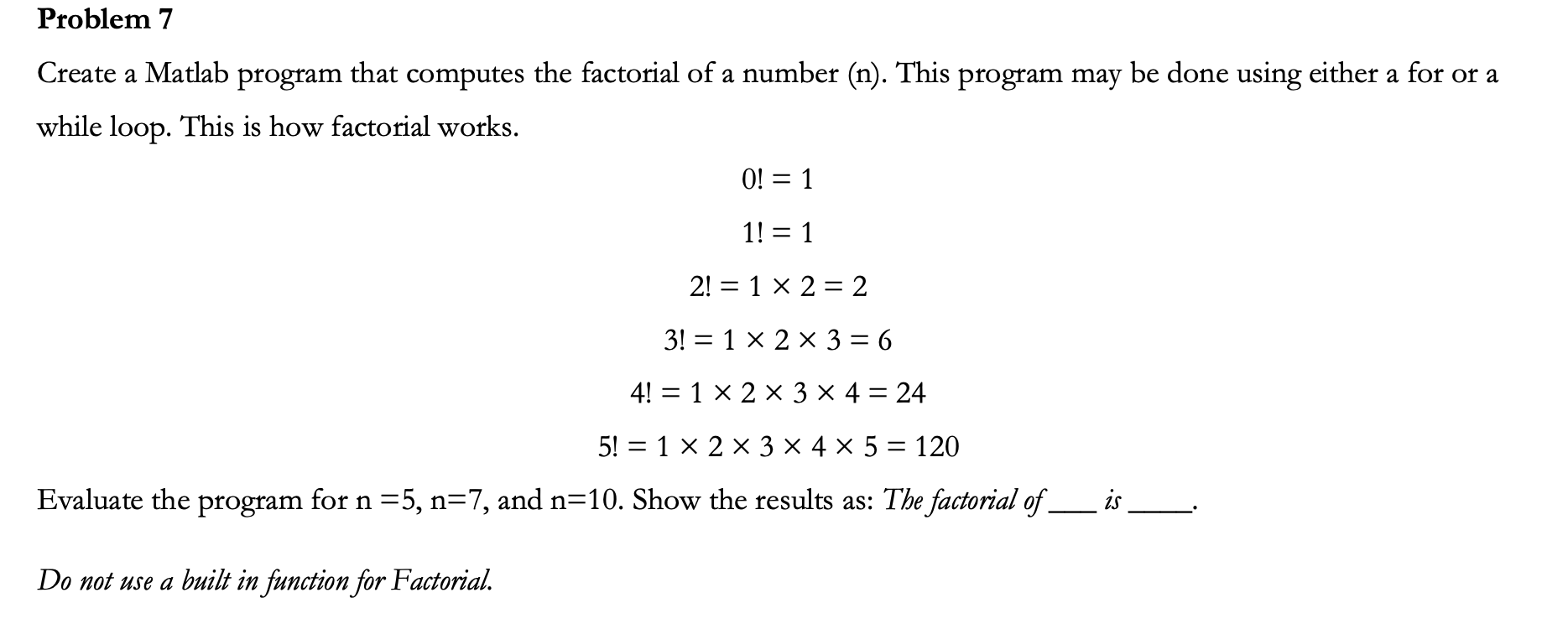 Solved Problem 6 Create a user-defined function that | Chegg.com