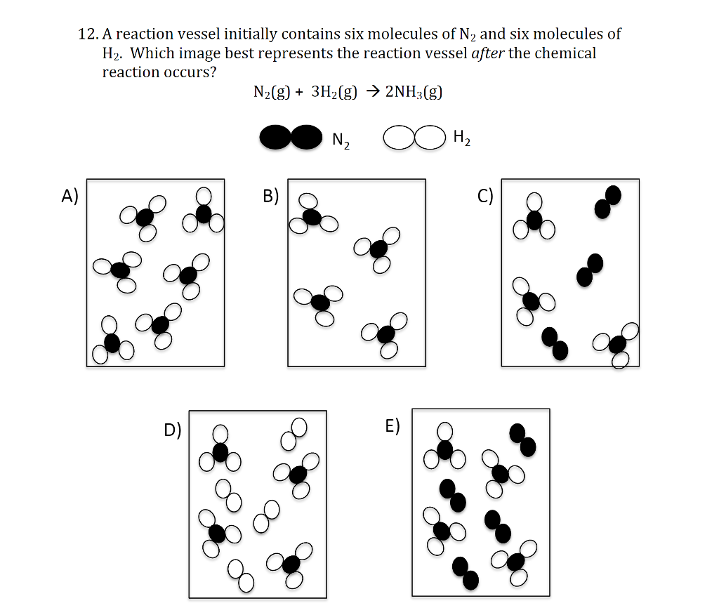 Solved 12. A reaction vessel initially contains six
