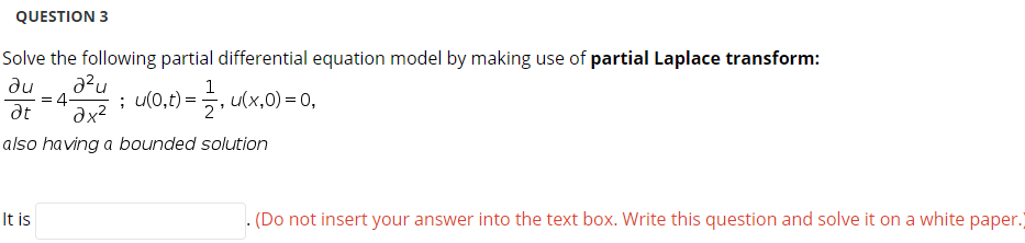 Solved QUESTION N3 Solve the following partial differential | Chegg.com