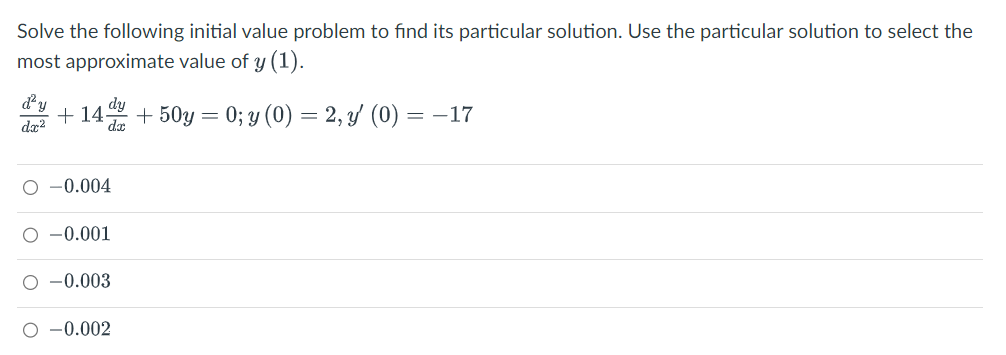 Solved Solve The Following Initial Value Problem To Find Its | Chegg.com