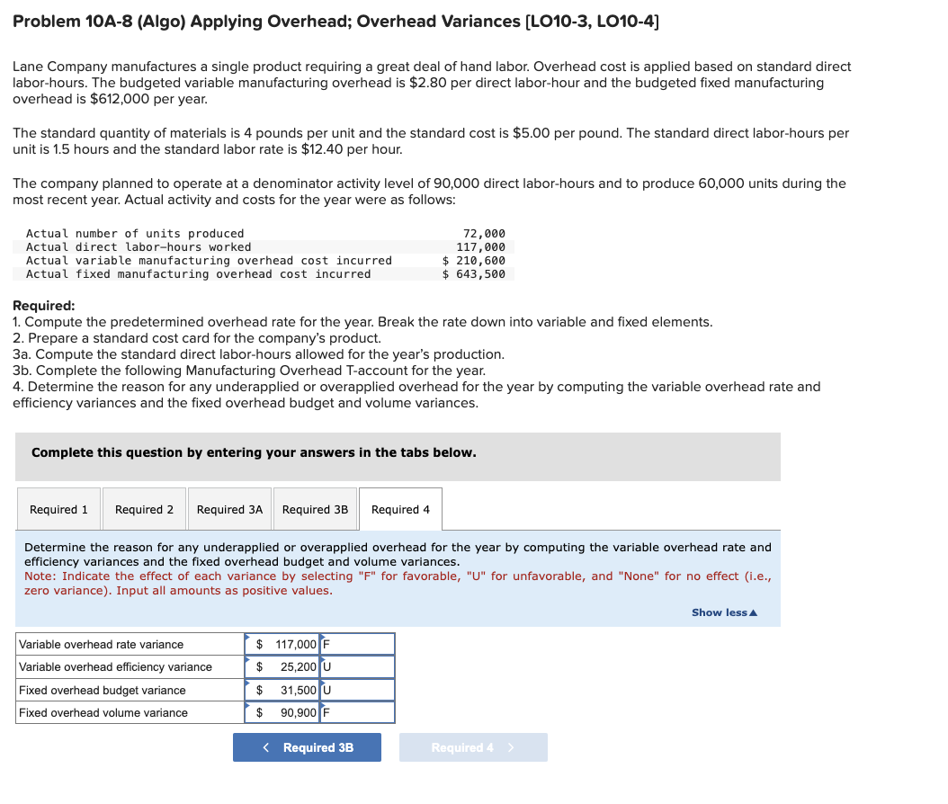 Solved only look for fixed overhead volume variance | Chegg.com