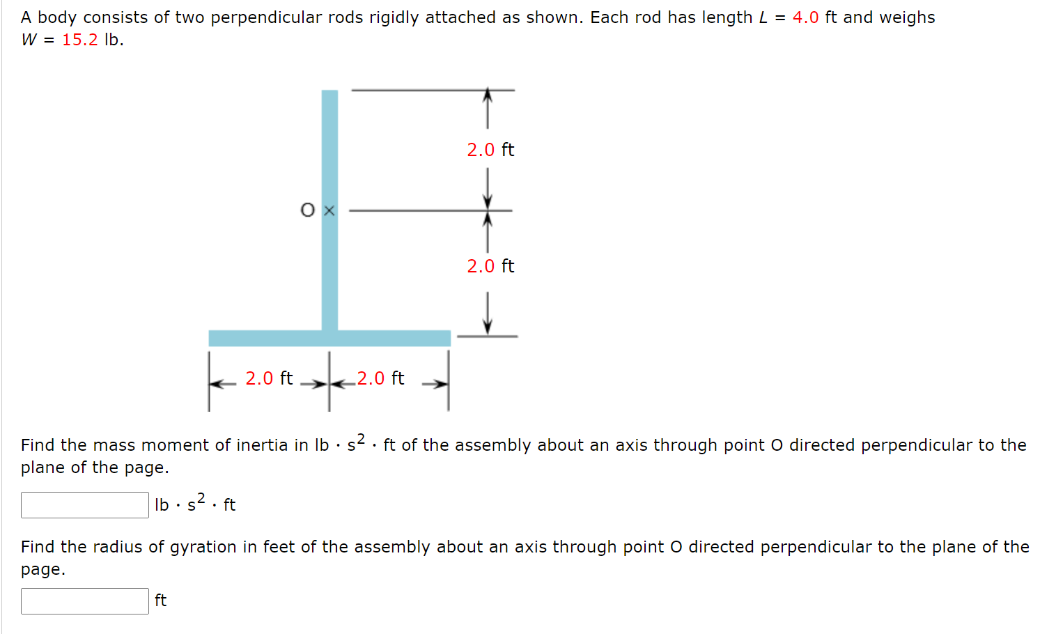 Solved A body consists of two perpendicular rods rigidly | Chegg.com