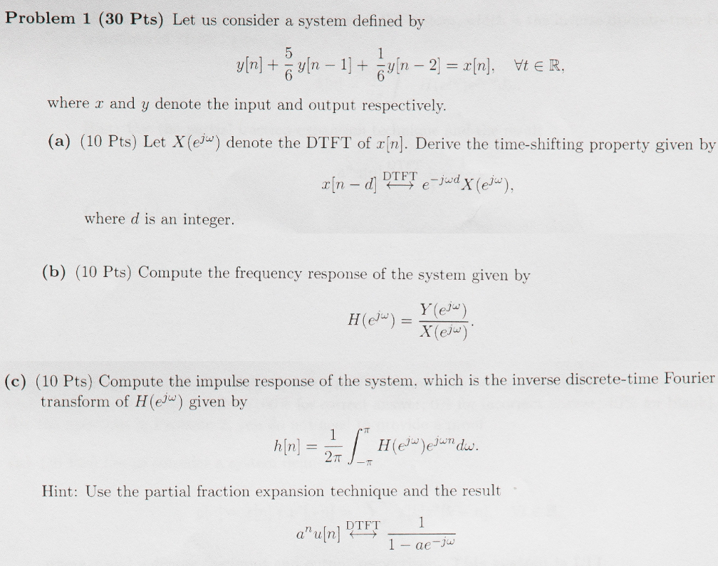 Solved Problem 1 30 Pts Let Us Consider A System Defined