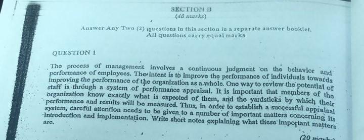 Solved SECTION B (10 Marks) Answer Any Two (2) Questions In | Chegg.com