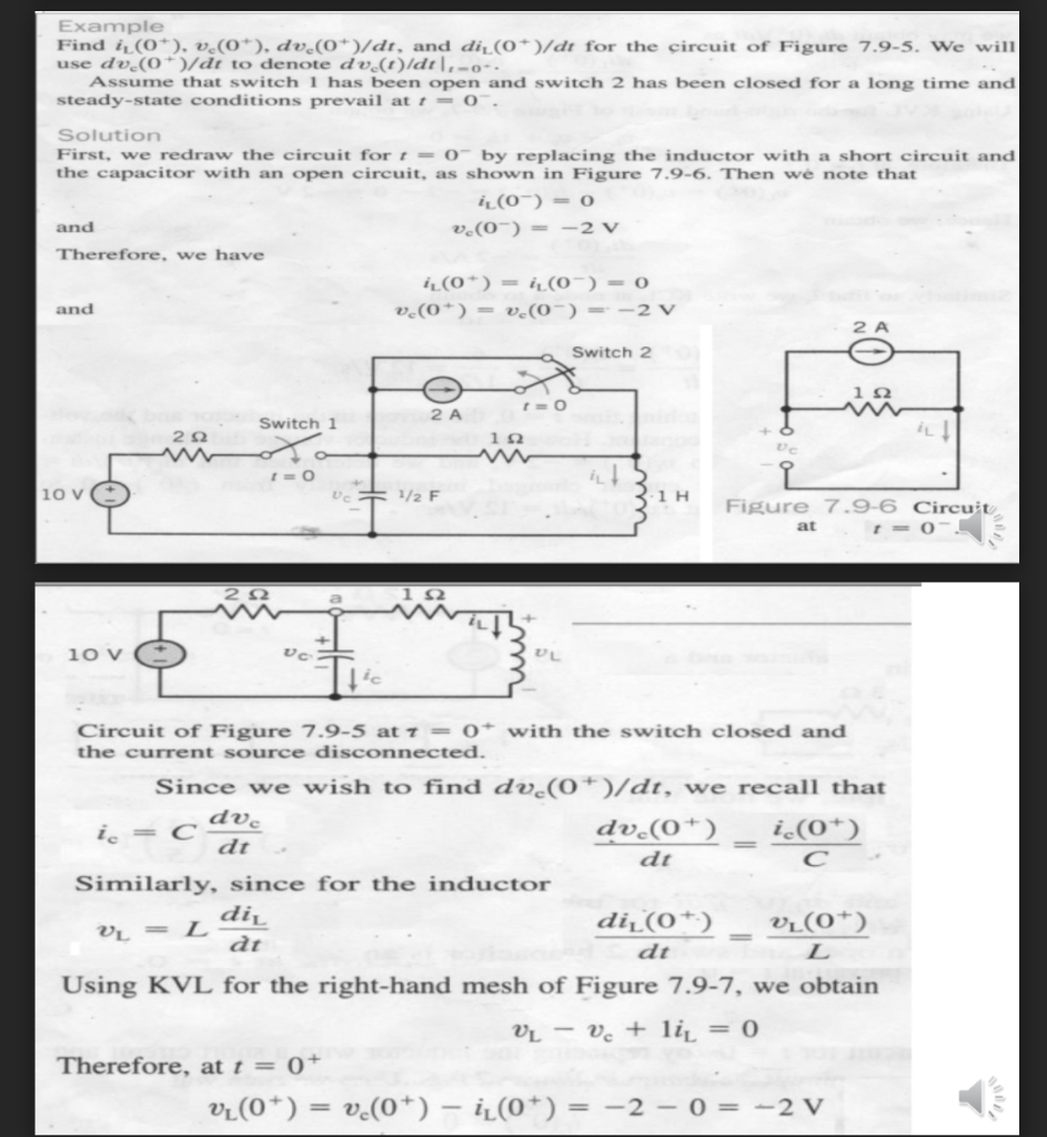 Solved Find Lc Initial Conditions Source Given Vs v Chegg Com