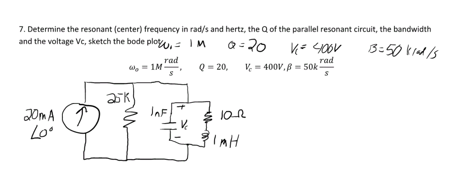 7 Determine The Resonant Center Frequency In Ra Chegg Com