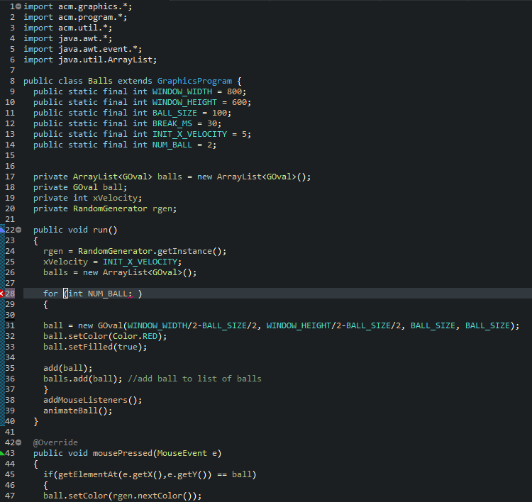Solved object by saying balls = new ArrayList(); Then, you | Chegg.com