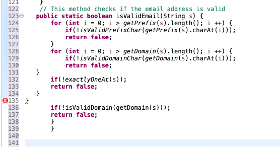 Solved What is the error on line 135? | Chegg.com