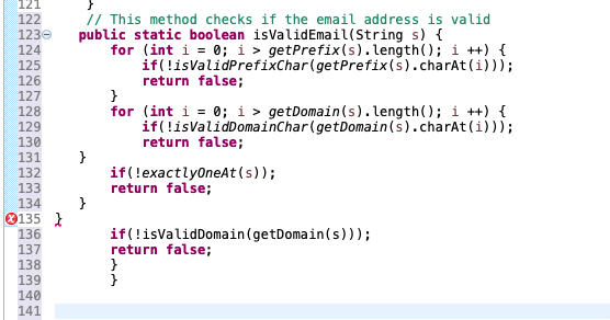 Solved What Is The Error On Line 135? 