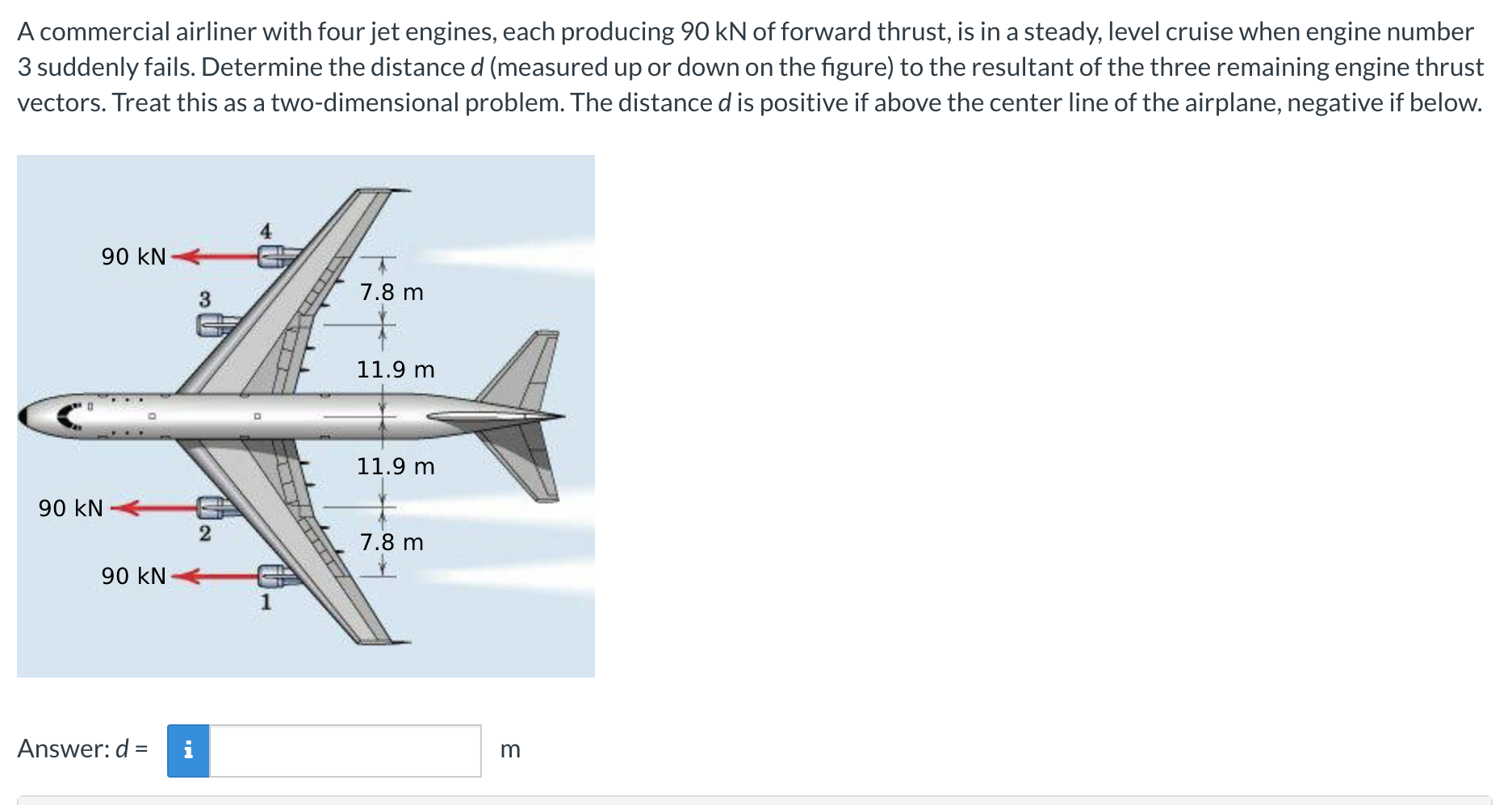 Solved A commercial airliner with four jet engines,