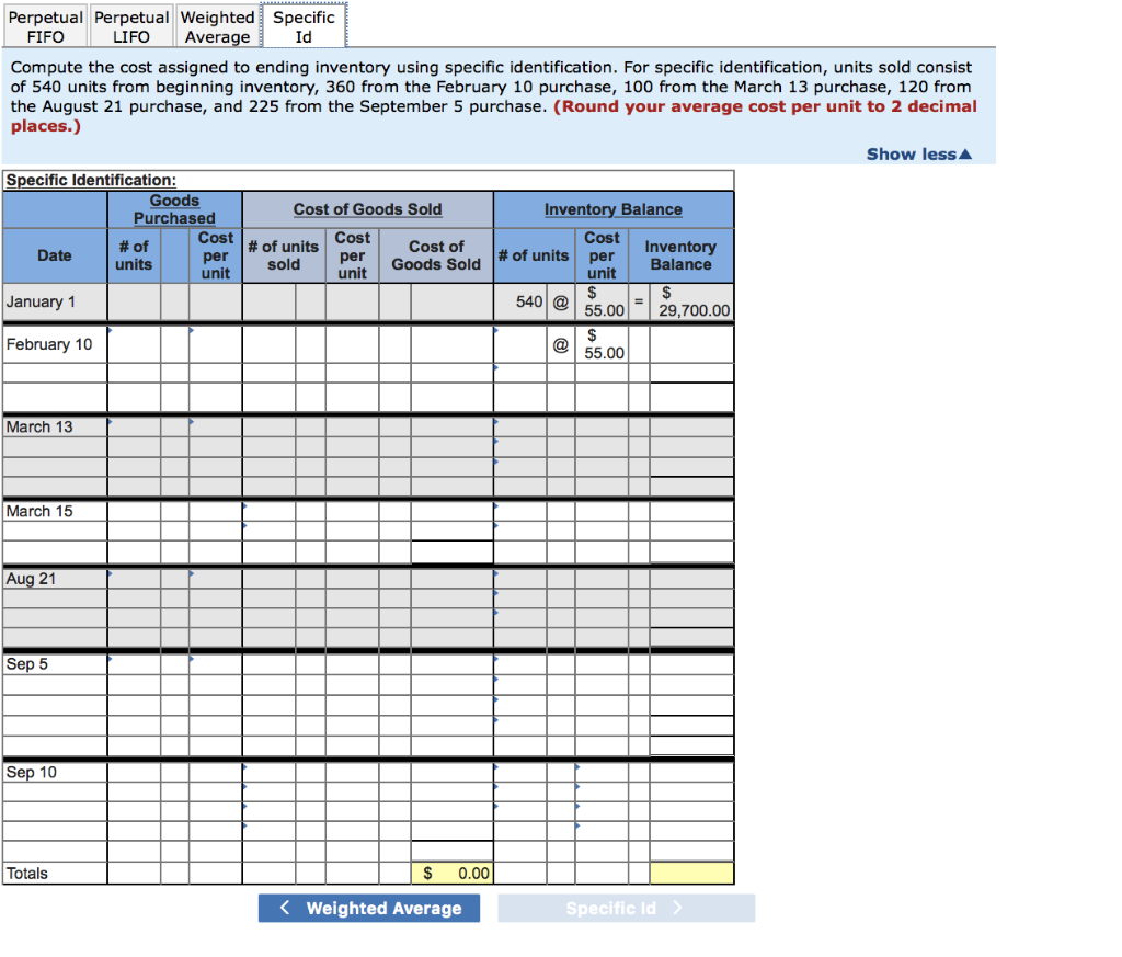 Solved Perpetual Perpetual Weighted Specific FIFO LIFO | Chegg.com