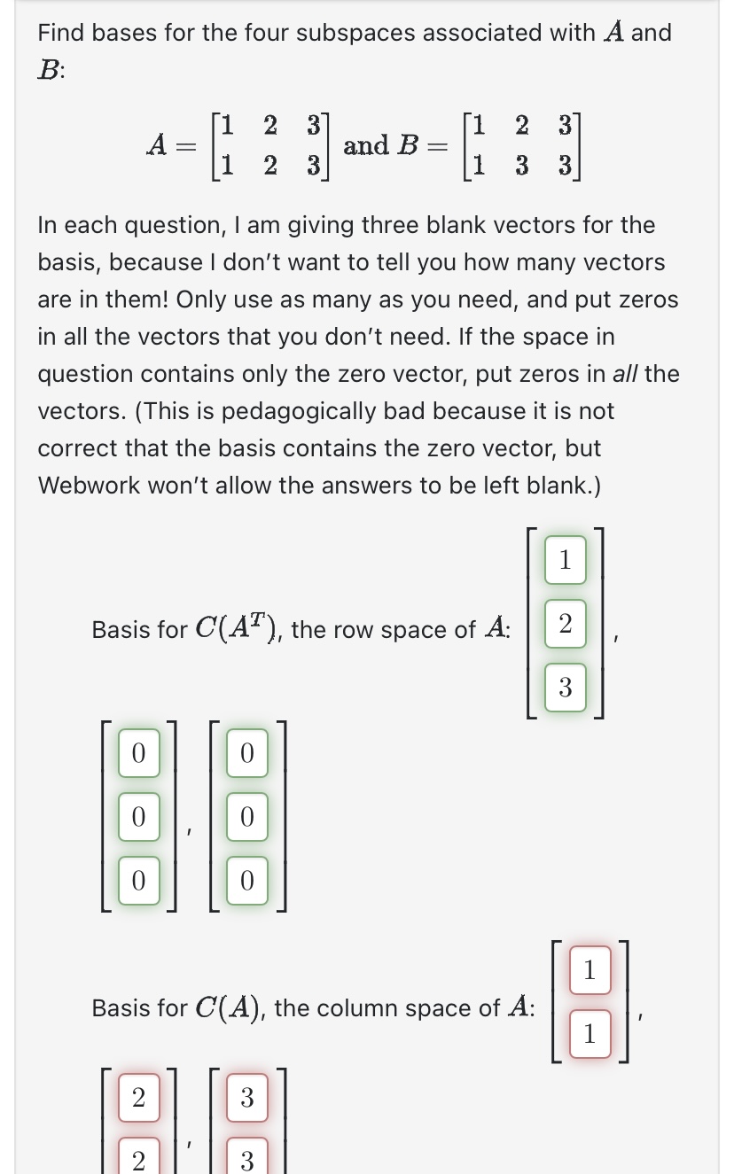 [Solved]: Find Bases For The Four Subspaces Associated With