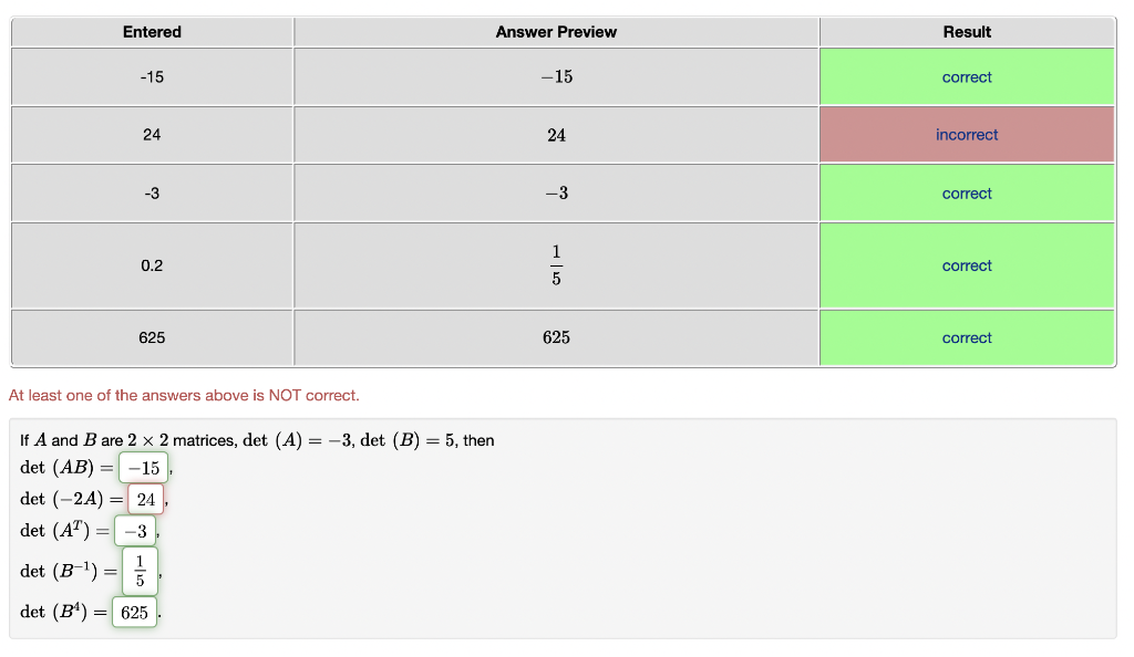 Solved Entered Answer Preview Result -15 -15 correct 24 24 | Chegg.com