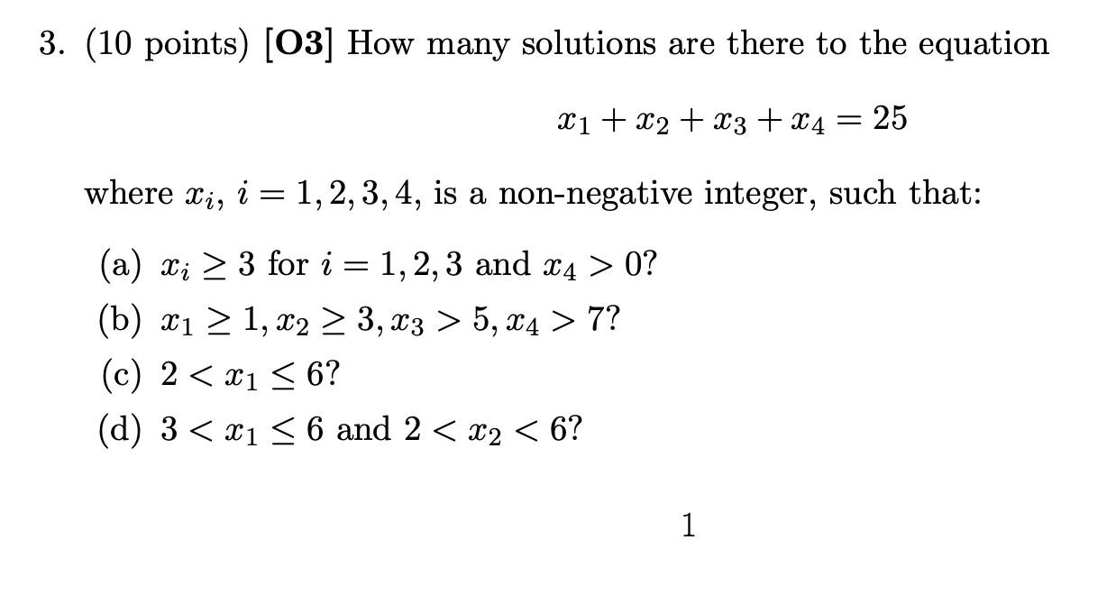 Solved 3. (10 points) [03] How many solutions are there to | Chegg.com