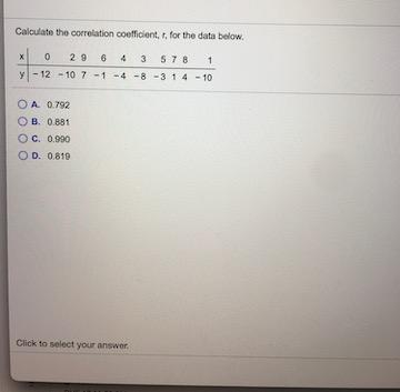 Solved Calculate the correlation coefficient for the data | Chegg.com