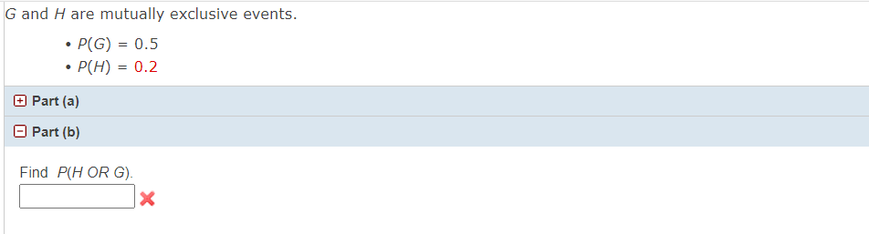 Solved G And H Are Mutually Exclusive Events P G Chegg Com