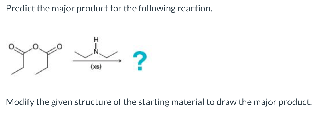 Solved Predict the major product for the following reaction. | Chegg.com
