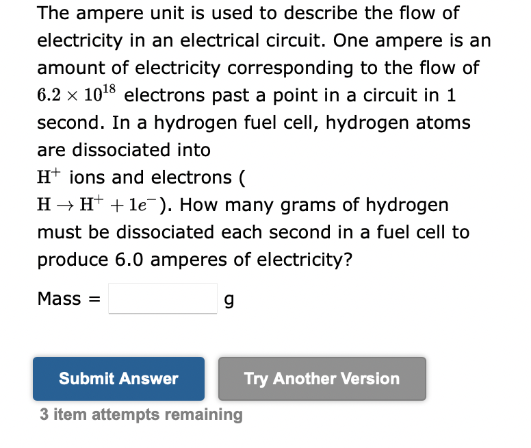 Solved The ampere unit is used to describe the flow of | Chegg.com