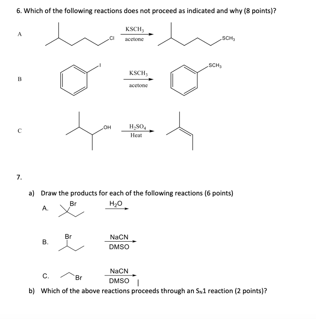 Solved 1. Identify the major and minor product(s) for each | Chegg.com