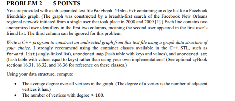 Hints: • Some edges show up once in the text file and | Chegg.com