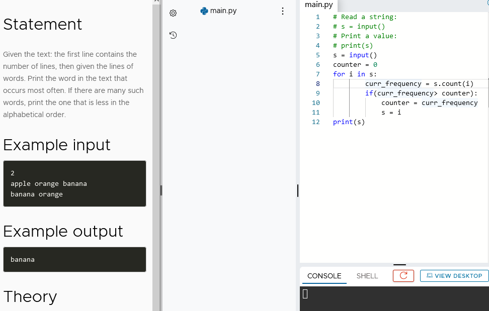 Solved & main.py ... Statement Given the text: the first | Chegg.com