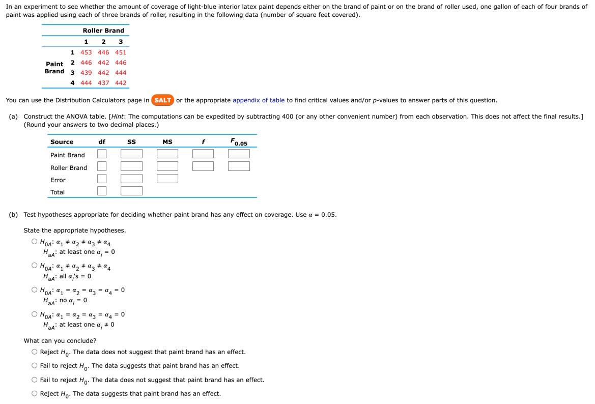 Solved In an experiment to see whether the amount of | Chegg.com