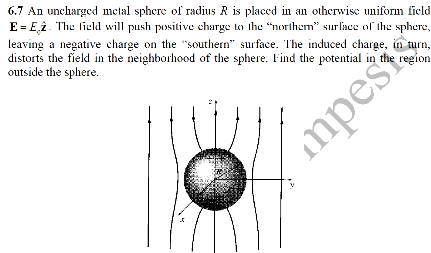 Solved 6.7 An uncharged metal sphere of radius R is placed